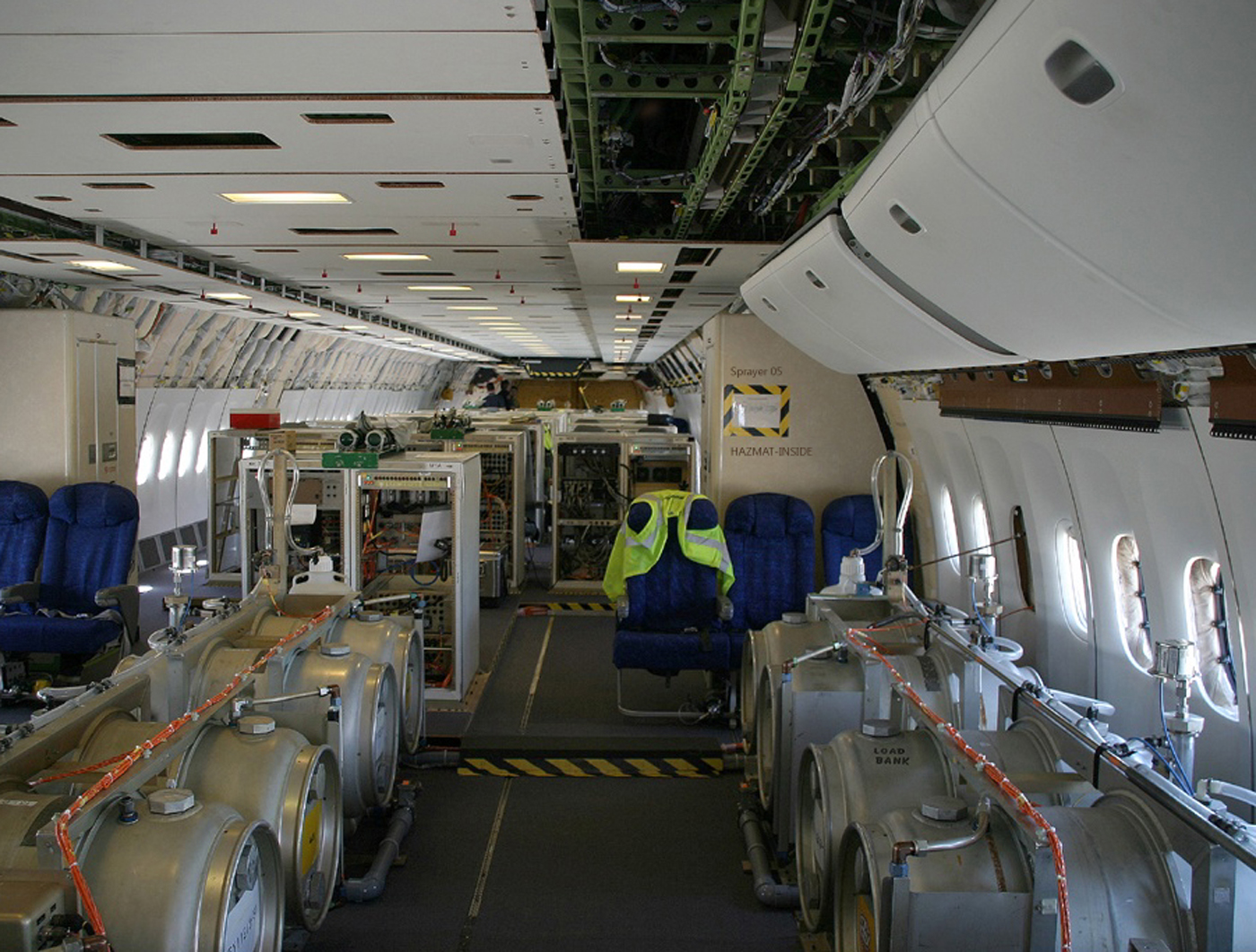 Interior view of sprayer plane